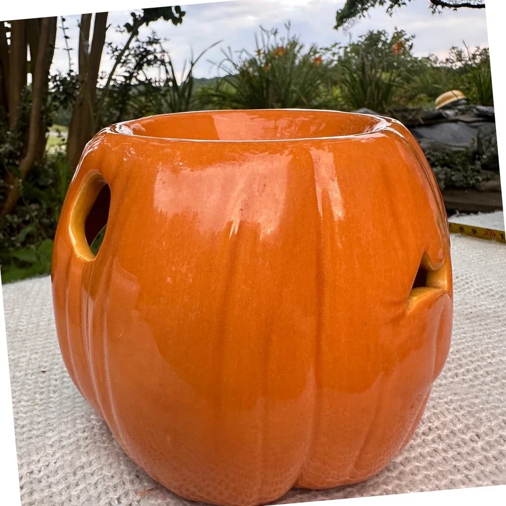 Ceramic Pumpkin Wax Melt Warmer Jack O Lantern Tea Light Candle Holder Halloween